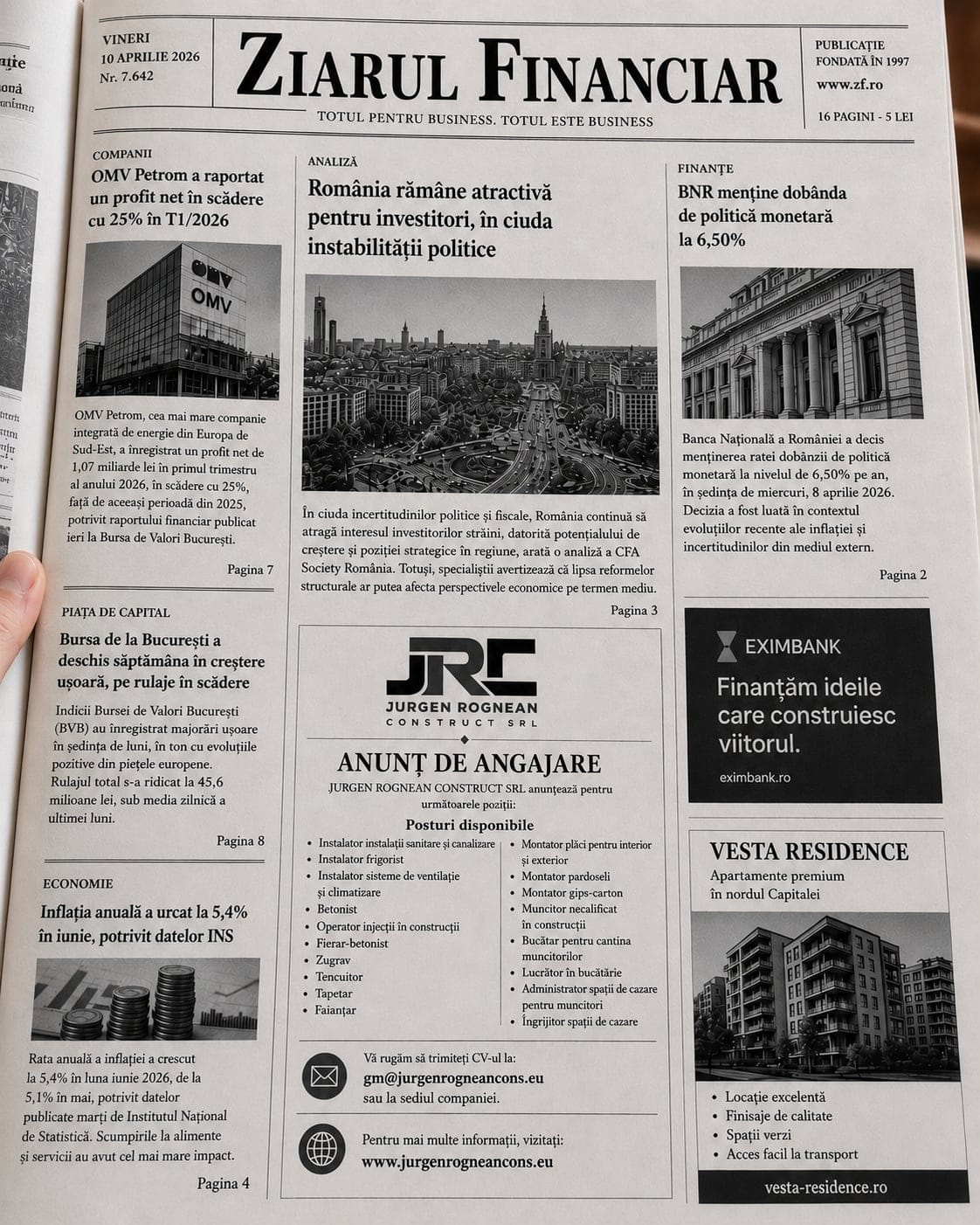 Ziarul Financiar — JRC hiring announcement
